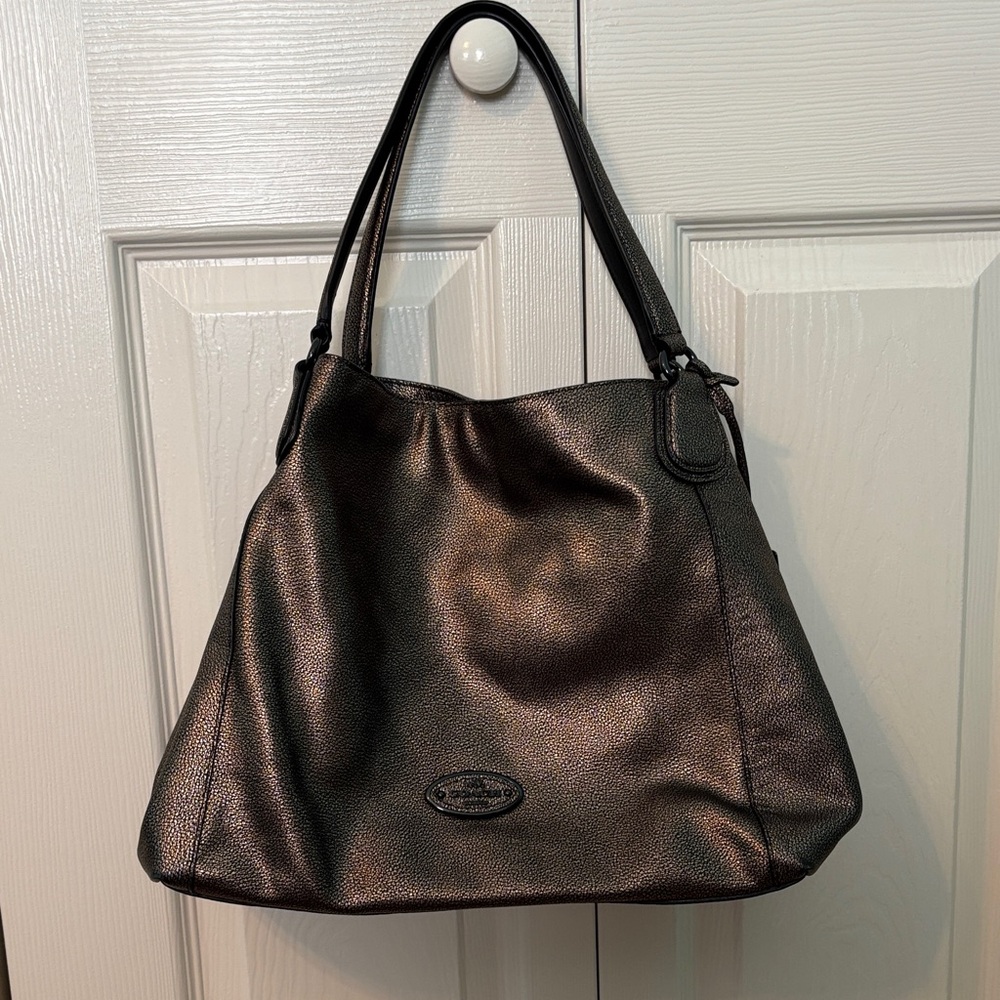Coach Edie 31 Shoulder Bag in Metallic Leather